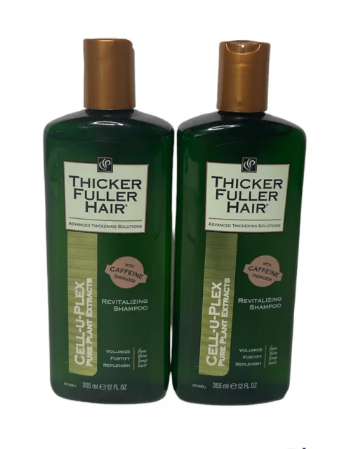 2 Thicker Fuller Hair Revitalizing Shampoo 12 oz Cell-U-Plex Caffeine Original