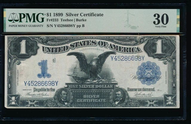 AC Fr 233 1899 $1 Silver Certificate PMG 30 BLACK EAGLE