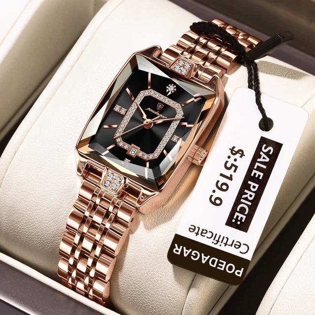 Montre Femme Gabriella Vicenza Quartz - Boîtier Doré 26mm, Bracelet Cuir Bleu - Très Bon état