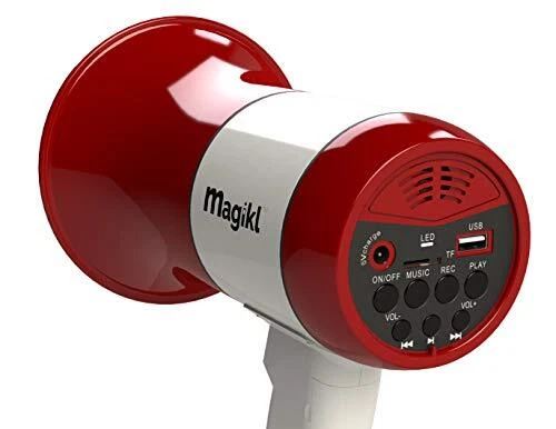 Magikl Mégaphone Porte Voix - Puissant et Léger - Sirène Lecteur MP3 et Enreg...