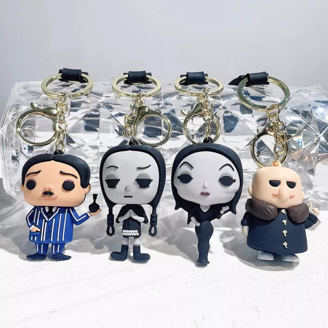 Addams Family Characters 3D Rubber Keychain Keyring Bag Charm Car/House Keys