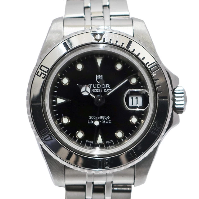 Tudor Tudor Princess Date Ladies Sub 96090 SS Black Automatic Women Watch Oth