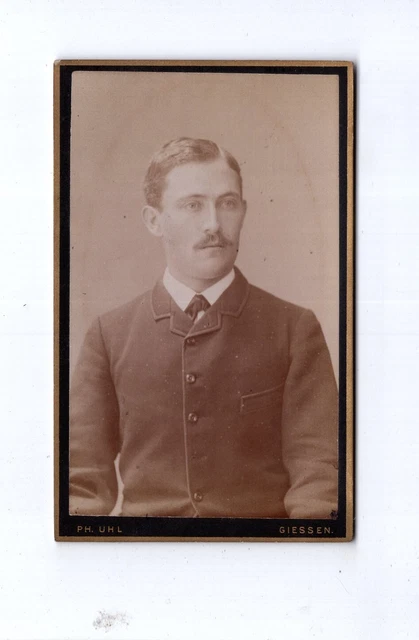 CDV Foto Herrenportrait mit Widmung - Gießen 1880er