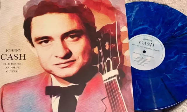 JOHNNY CASH, "With His Hot And Blue Guitar!" 2021/1957, blue vinyl, 180g, m/m