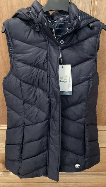 BARBOUR HOODED LADIES Gilet Burgundy Purple Excellent Condition