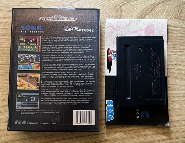 SONIC THE HEDGEHOG Sega Mega Drive 1991 PAL UK Version Boxed £12.50 ...