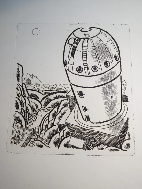 VERCORS Jean BRULLER (1902-1991) GRAVURE EAU FORTE ORIGINALE OBSERVATOIRE 1929