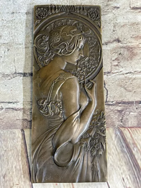 Original Signed Bronze Sexy Woman Bas Relief Hot Cast Wall Mount Decoration Sale