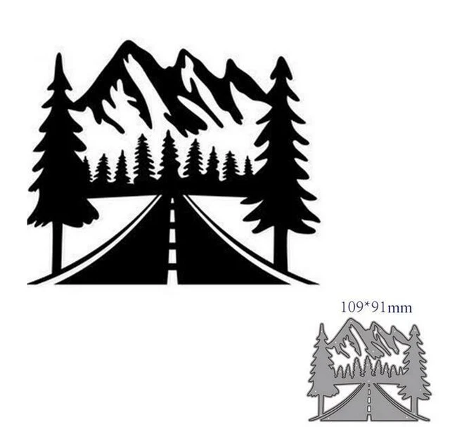 Plantilla de troquelado Straße montaña corte plantilla decoración grabado