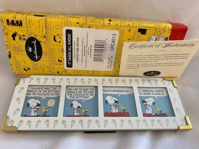 Peanuts Gallery Hallmark It Takes All Kind Comic Strip Snoopy Woodstock plaque