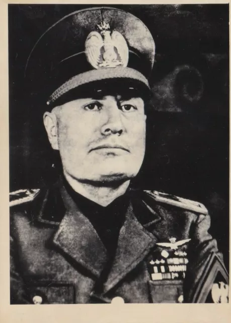 WWII ITALY REAL Photo Military BENITO MUSSOLINI RPPC Post Card 1938s ...