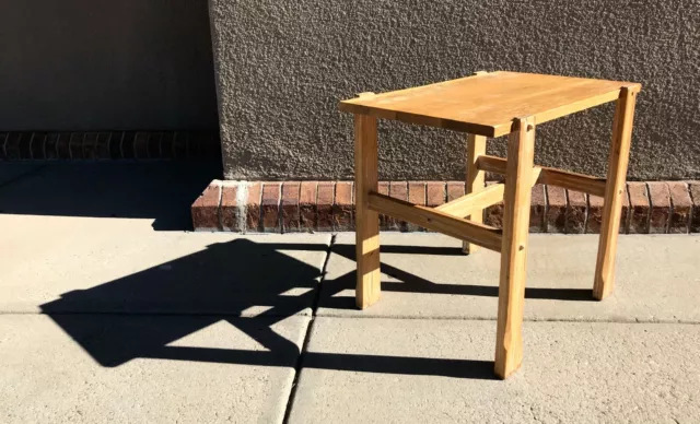 A Brandt Ranch Oak Unique Open Shelf Nightstand Side Table 17 1/4 x 25 x 21 3/4"