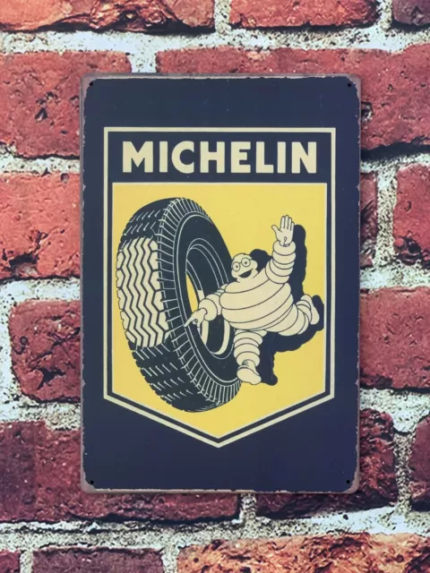 Michelin Tyres Workshop Garage Repair Shop Metal Wall Plaque Sign Large 12 x 8"