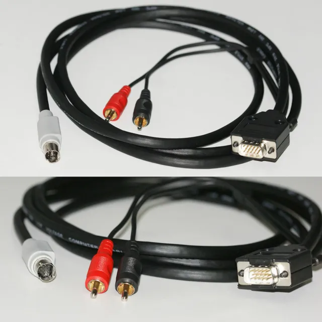 Analogue DAC to Sega 32X lead / cable, 9 pin mini DIN male to VGA (15-pin) male
