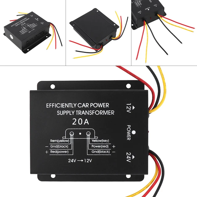 20A 360W DC 24V to 12V Car Power Converter Electric Inverter Voltage Reducer