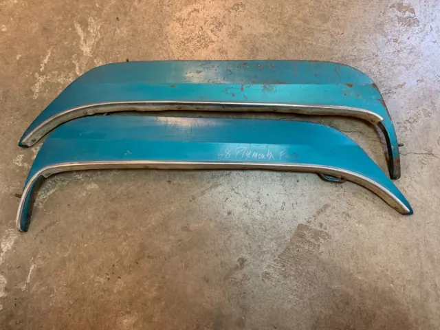 1967 1968 Pymouth Fury Fender Skirts. Oem Factory Mopar With Stainless Trim Pair 1967 1968 Pymouth Fury Fender Skirts. Oem Factory Mopar With Stainless Trim Pair
