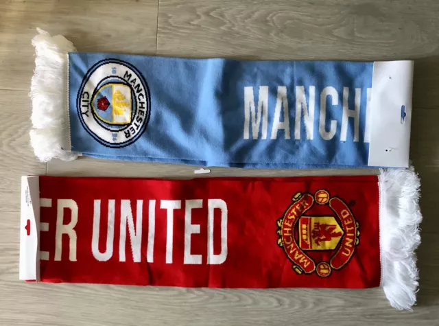 Manchester City v Manchester United Man Utd FC FA Cup Final 2023 2x Scarves New