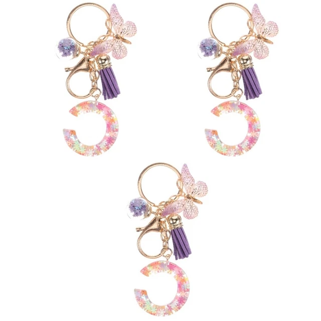 hanging pendant keychains 3x porte-clés lettre accessoire clé décor de cl