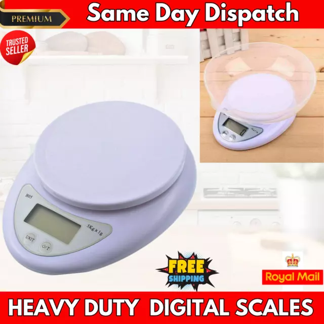 Lcd Digital Kitchen Scales Electronic Cooking Food Weigh Measuring Scale 1G-5Kg