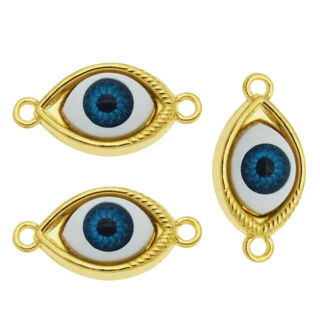 20 Stück Gold- Legierung Böse Augen Blaue Augen Charme Anhänger DIY Handwerk