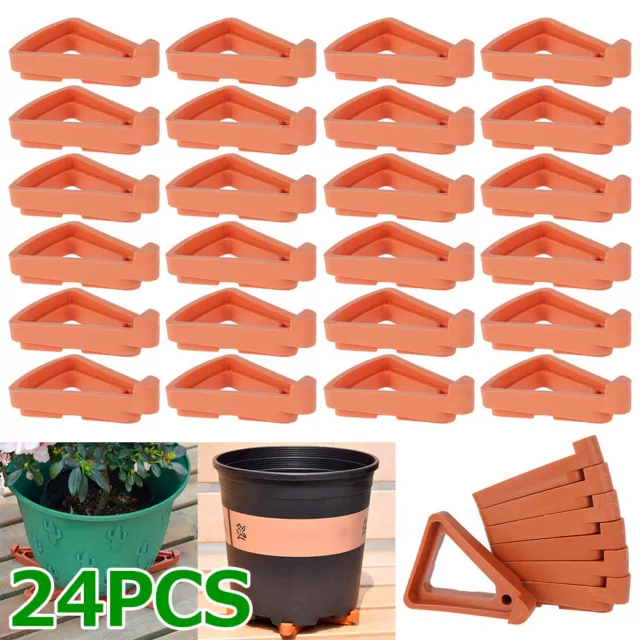 24X Invisible Low Profile Flower Pot Feet Garden Plant Pot Feet Risers Outdoor