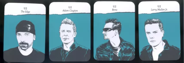U2 Complete Card Set of 4 Mint 2018 Bono The Edge Adam Clayton Larry Mullen Jr
