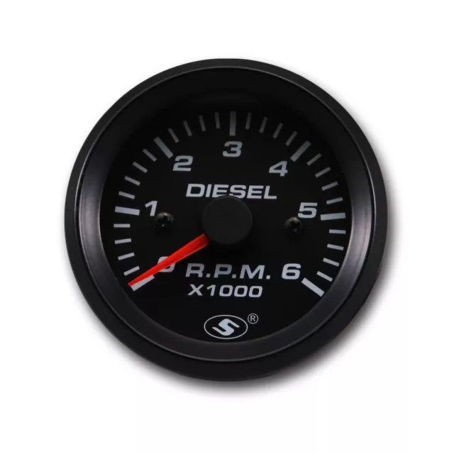 MOTOR METER RACING 52 mm 0-6000 RPM Electrical Tachometer Gauge for Diesel