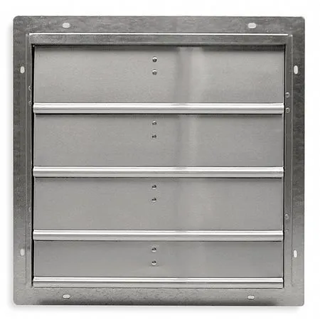 Dayton 2C520 16 In Backdraft Damper / Wall Shutter, 16-1/2 In X 16-1/2 In