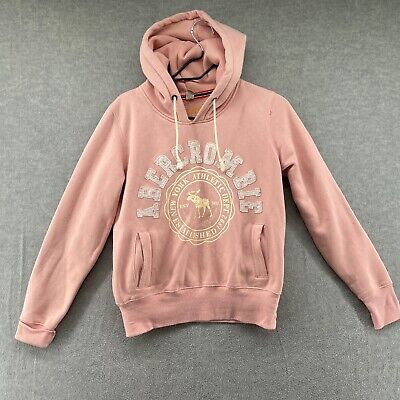 Abercrombie & Fitch Youth Hoodie Large Pink Jacket Pullover Drawstring Sweater