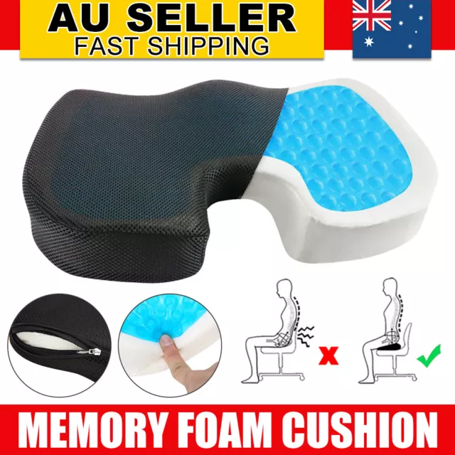 Coccyx Orthopedic Gel Memory Foam Seat Cushion Support Back Car Chair Pillow