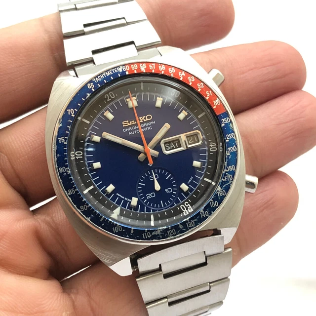 Cronografo vintage da uomo Seiko 6139-6005 Orologio da polso automatico con...