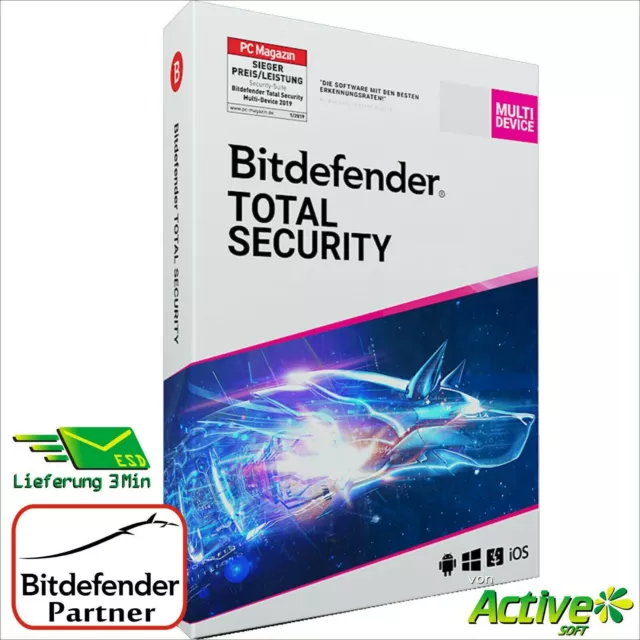 Bitdefender Total Security 2024 10 Geräte 1 Jahr Multi-Device + VPN St DE-Lizenz