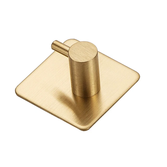 2X Self Adhesive Wall Hook Stainless Steel Stick Hanger Bathroom Kitchen Doors