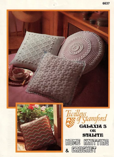 Twilleys of Stamford Crochet KNITTING PATTERN, Crochet Knitted Cushion Covers