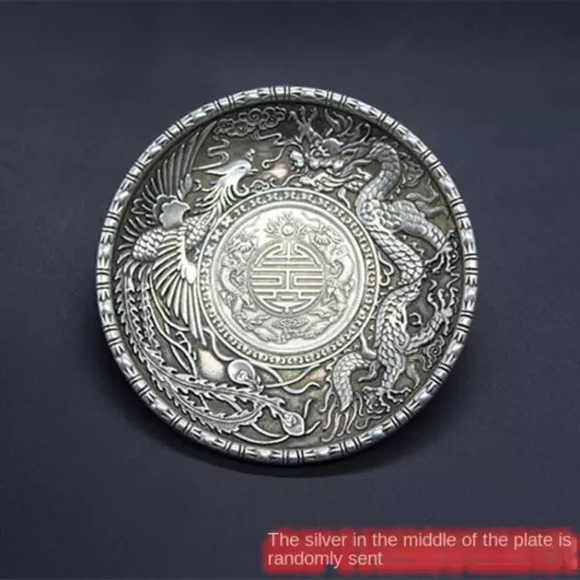 3.7" China OLD Tibetan Silver Chinese Silver Coin Plates