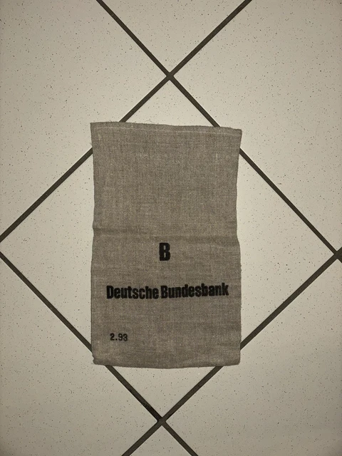GELDSACK ORIGINAL DEUTSCHE Bundesbank Geldbeutel Münzsack Leinensack ...