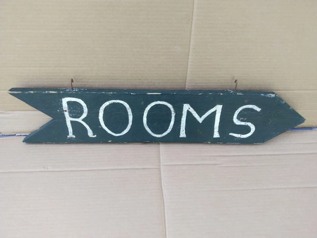 Vintage Wood  Rooms Sign  Folk Art  Wall Art
