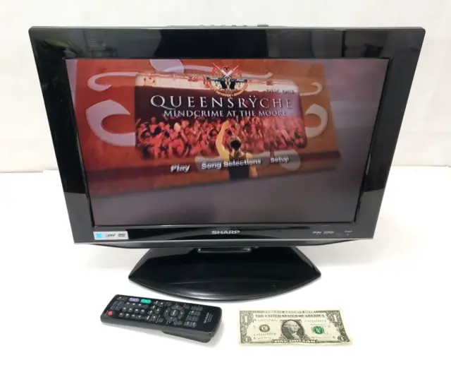 Sharp TV DVD Player Combo 19" LCD - Model TV LC-19AD22U & Remote Control  TESTED