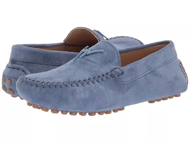 Giuseppe Zanotti 258630 Little Kids Suede Low-Top Moccasins Blue Size 32 M