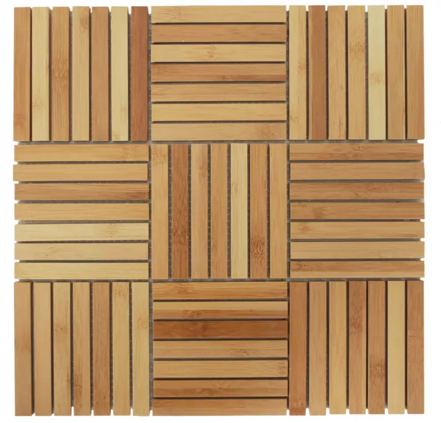 Bambus-Mosaik Holz_Mosaik Mosaiksteine basteln Dekoration Wandgestaltung