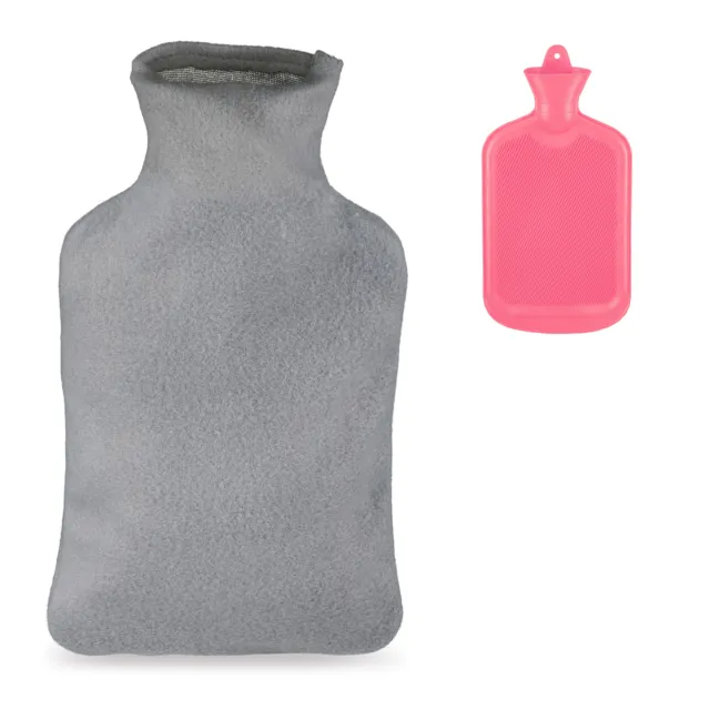 Bolsa agua caliente rosa Bolsa agua caliente con funda Bolsa calor 1,5 litros