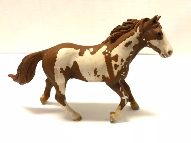 SCHLEICH Retired Painted 2006 Pinto Stallion 4" Horse Figure
