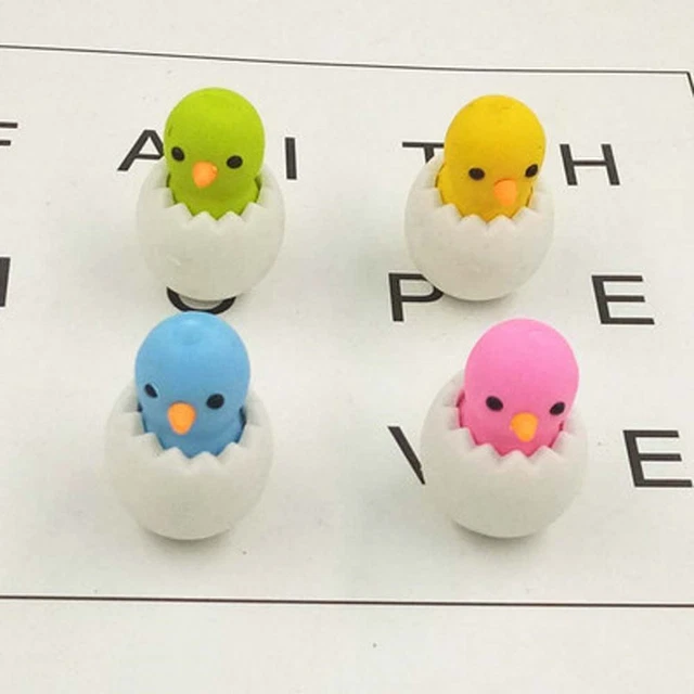 Tool Cartoon Eggshell Eraser Chicken Baby Eraser Stationery Chicken Egg Erasers