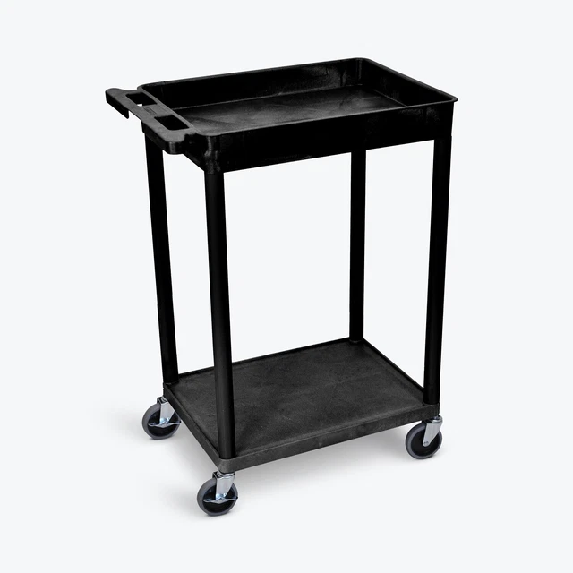 Luxor 2 Shelf Black Tub Cart STC12-B
