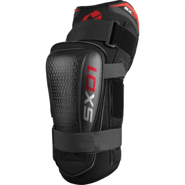 EVS SX01 Tutore ginocchio adulto (nero/rosso) ogni *NON COPPIA* MX Motocross Off-Road