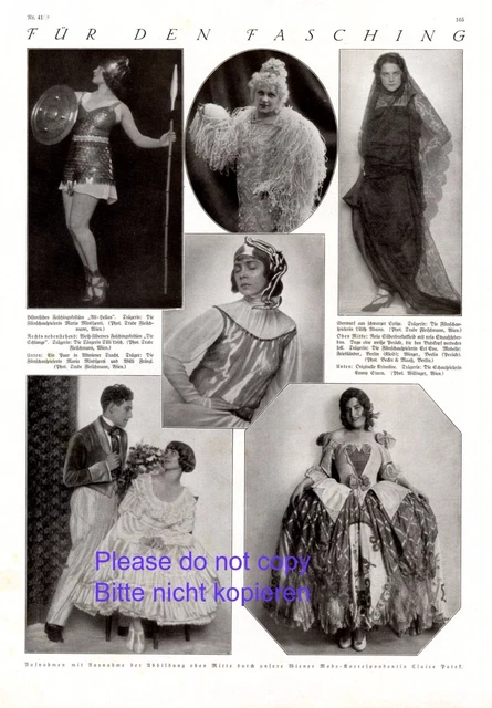 Kostüm für Fasching 1925 XL Fotoabb. Karneval Minzenti Adams Sturm 20er Jahre +
