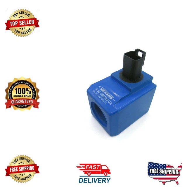 thumbnail image 2 of JCB Danfoss Vickers 12V Solenoid Coil Flat Pin For 3CX Backhoe Loader - 477/00824 2 of 4