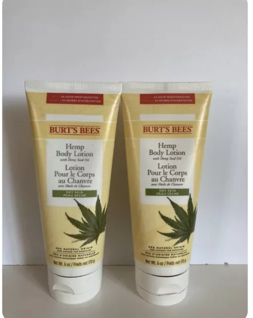 Burt's Bees Body Lotion 2x 6oz/170g for Dry Skin. Moisturiser Beauty Bundle