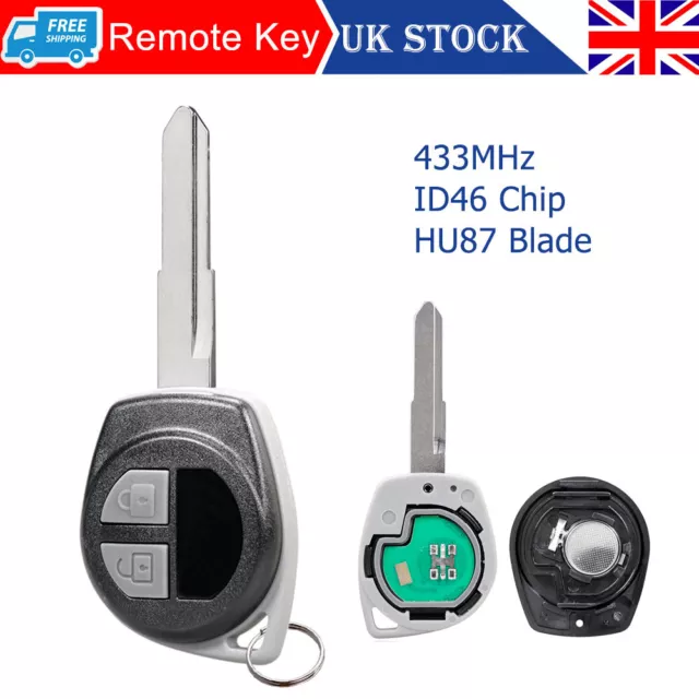 For Suzuki Swift Sx4 Alto Vitara Ignis 433MHz 2 Button Remote Key Fob - KBRTS004