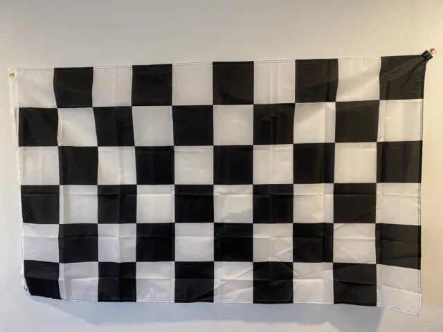 3' x 5' BW Checkered Flag Black White Racing Checker 100D Polyester Flag